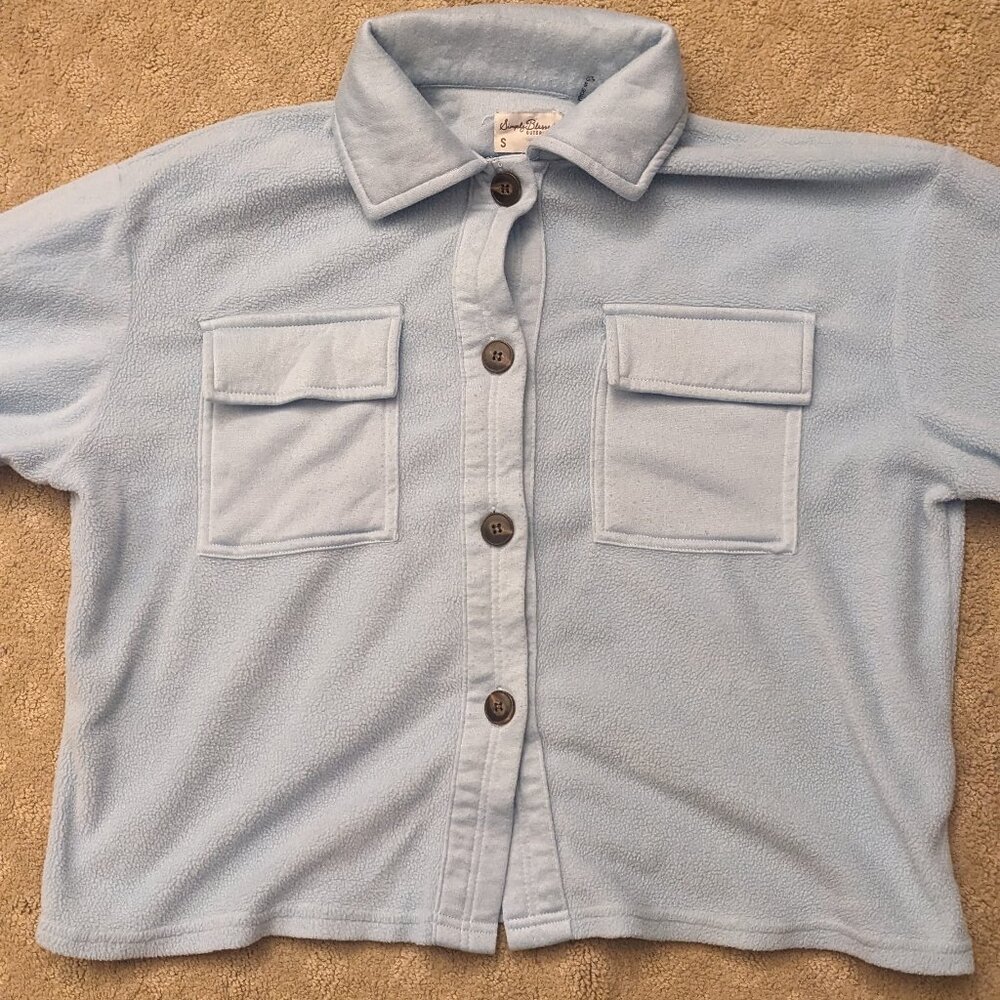Simply Blessed Fleece Button Front Shirt/Shacket